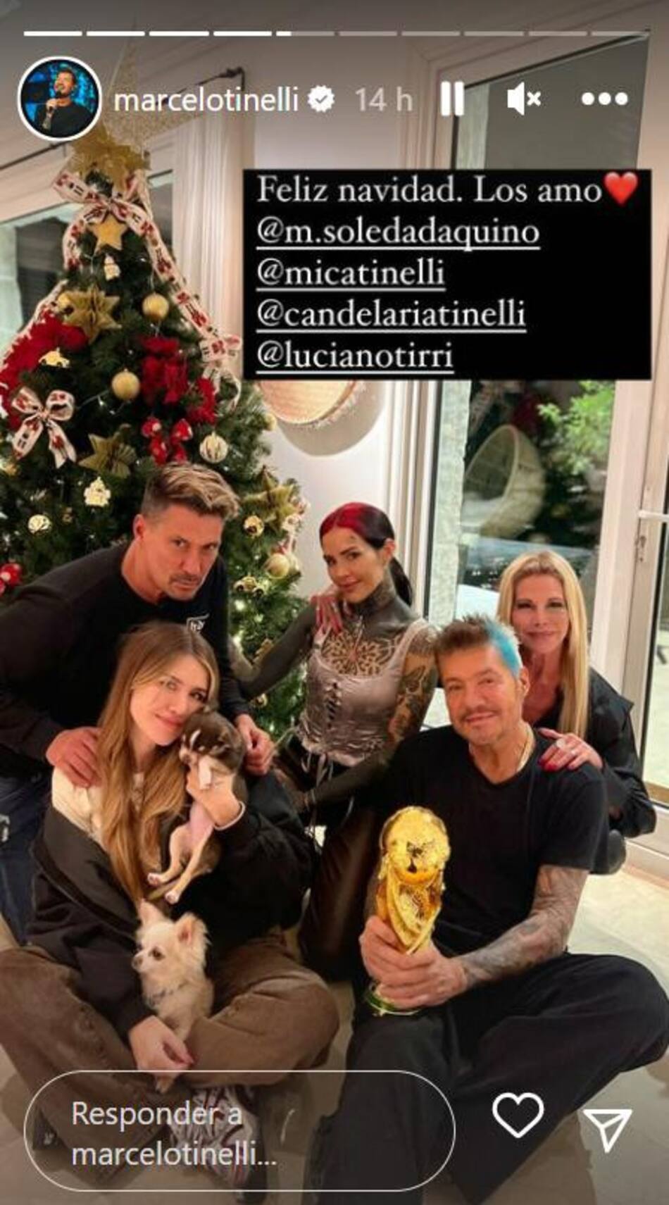 La Navidad de Tinelli. Foto: Instagram.