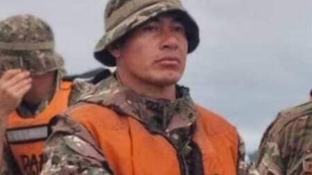 Sebastián Romero, sargento del Ejército argentino que murió tras caer al río Paraná. Foto: NA.