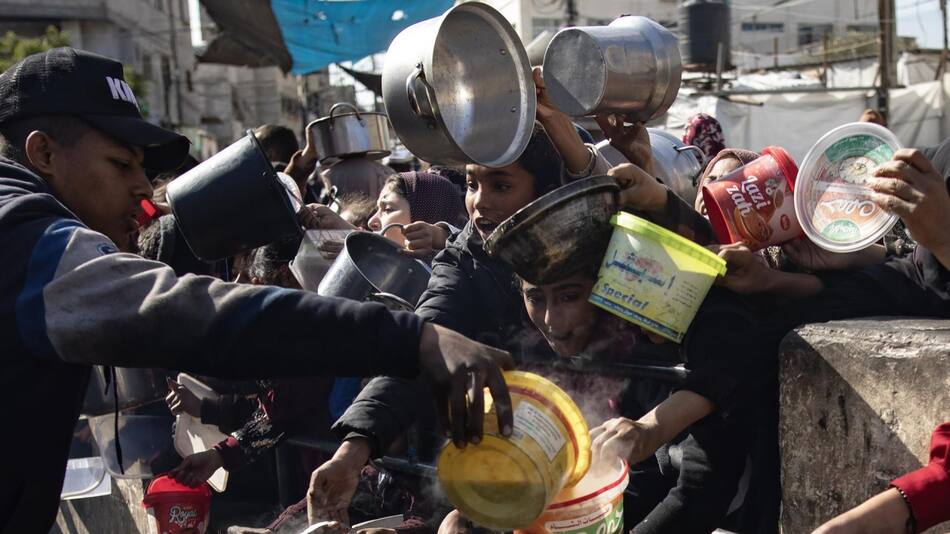 Hambruna en Gaza. Foto: EFE.