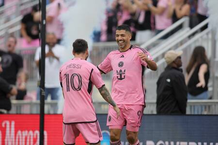 Lionel Messi y Luis Suárez, Inter Miami. Foto: Reuters