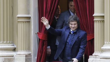 Javier Milei en la jura de diputados electos.