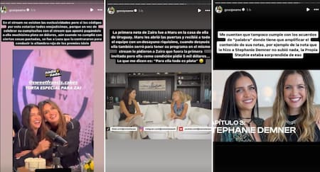 Los posteos de gossipeame sobre Zaira Nara. Fotos: Instagram