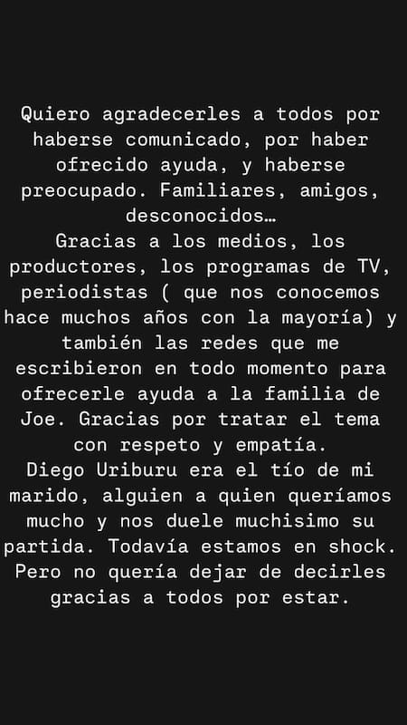 El comunicado de Sofía Zámolo tras la muerte de su tío Diego Uriburu. Foto: Instagram @sofiazamolo