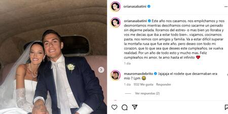 Oriana Sabatini le dedicó un posteo a Paulo Dybala. Foto Instagram @orianasabatini