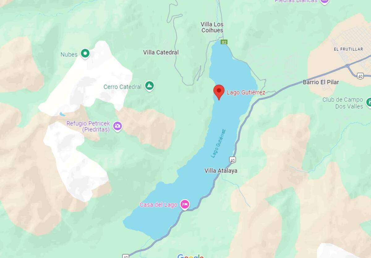 Lago Gutiérrez en Bariloche. Foto: Google Maps.