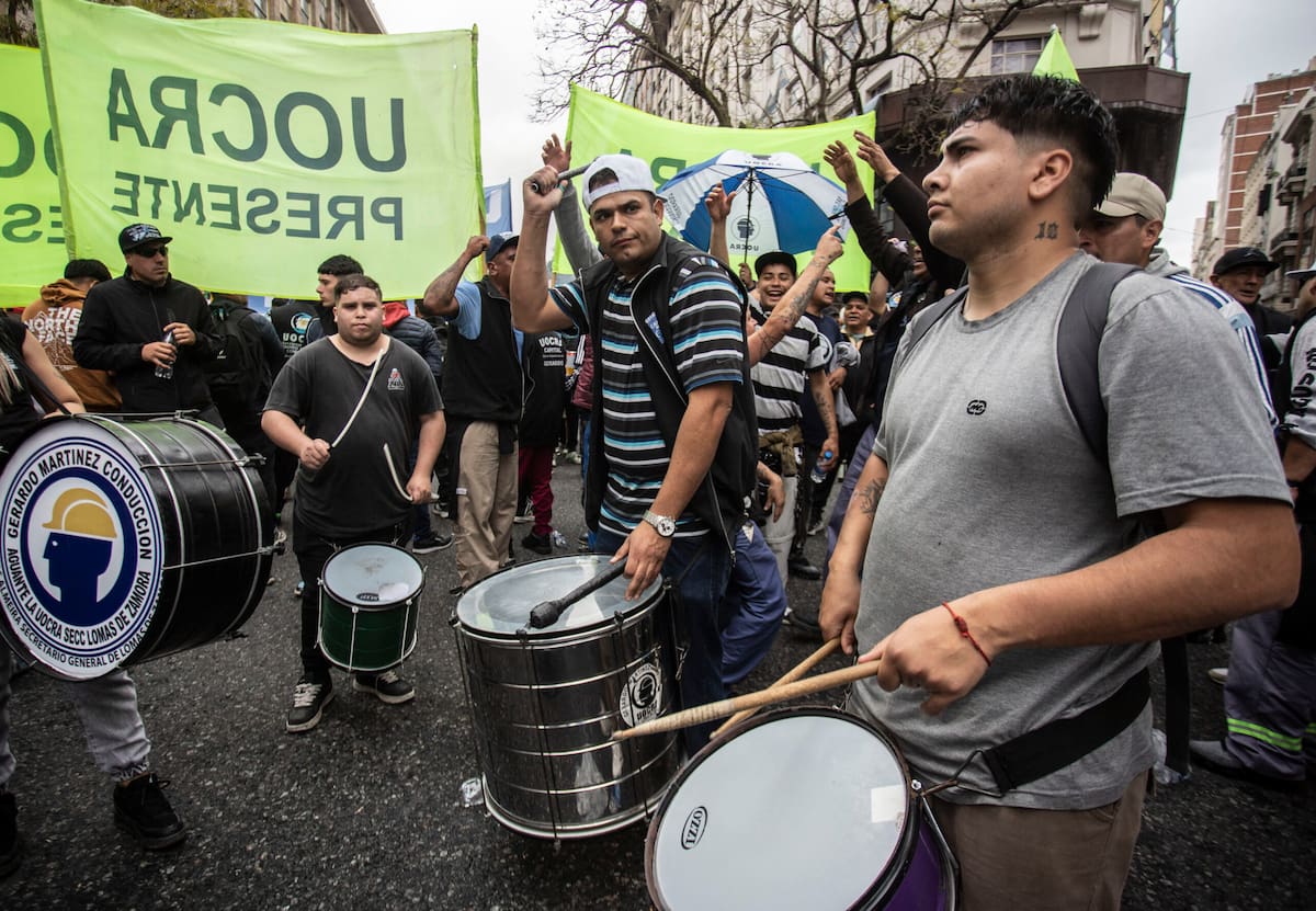 Marcha de la CGT al ex Ministerio de Industria.