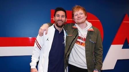 Lionel Messi y Ed Sheeran, foto Instagram