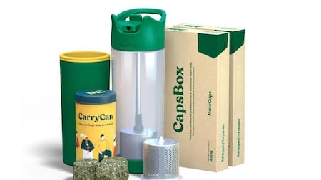 Mate en botella con cápsulas. Foto MateCaps