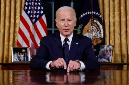 Joe Biden habló en cadena nacional sobre el conflicto entre Israel y Palestina. Foto: Reuters.