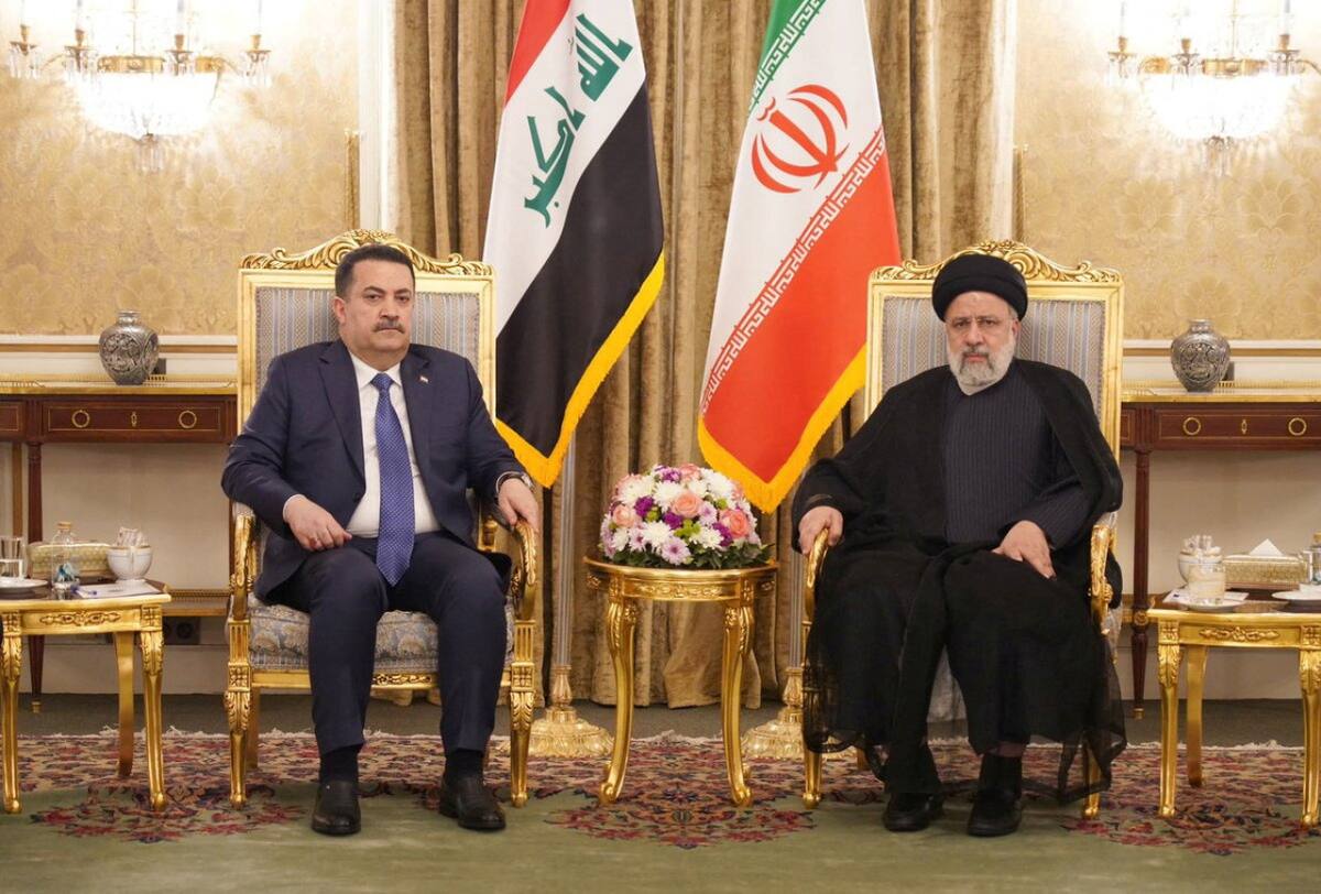 El presidente de Irán, Ebrahim Raisí, y el primer ministro iraquí, Mohamed Shia al Sudani. Foto: Reuters.