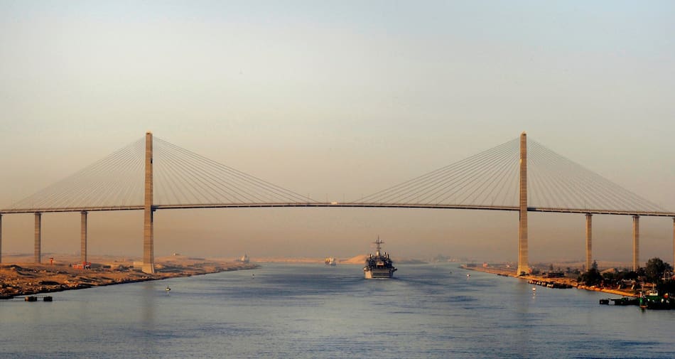 El Canal de Suez. Foto: Wikipedia.