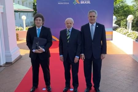 Javier Milei, Lula Da Silva y Pablo Quirno en la Cumbre del Mercosur
