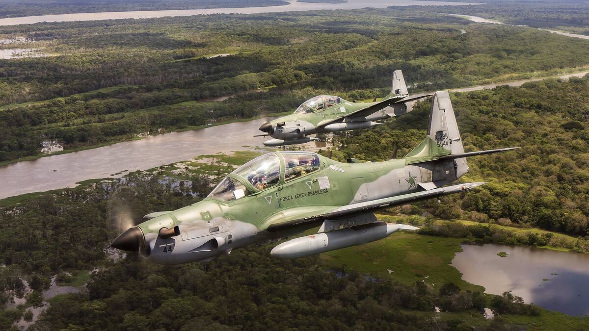 El Super Tucano A-29N de la Fuerza Aérea Brasileña.
