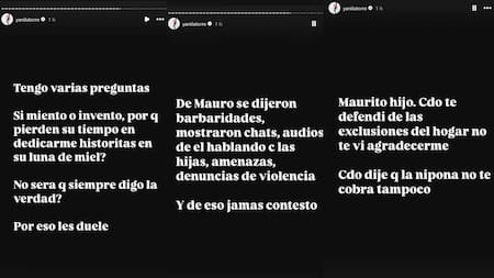 Las respuestas de Yanina Latorre a Mauro Icardi 2. Foto: Instagram.