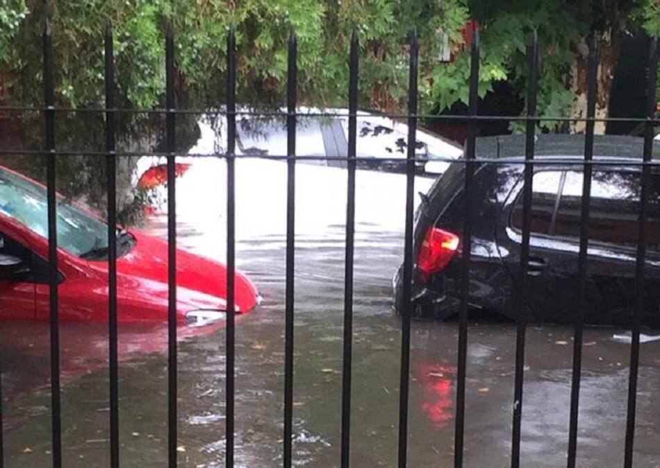Diluvio en Lomas de Zamora, inundación, lluvia torrencial