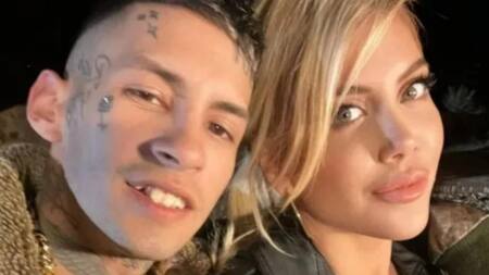 Wanda Nara y L-Gante. Foto NA.