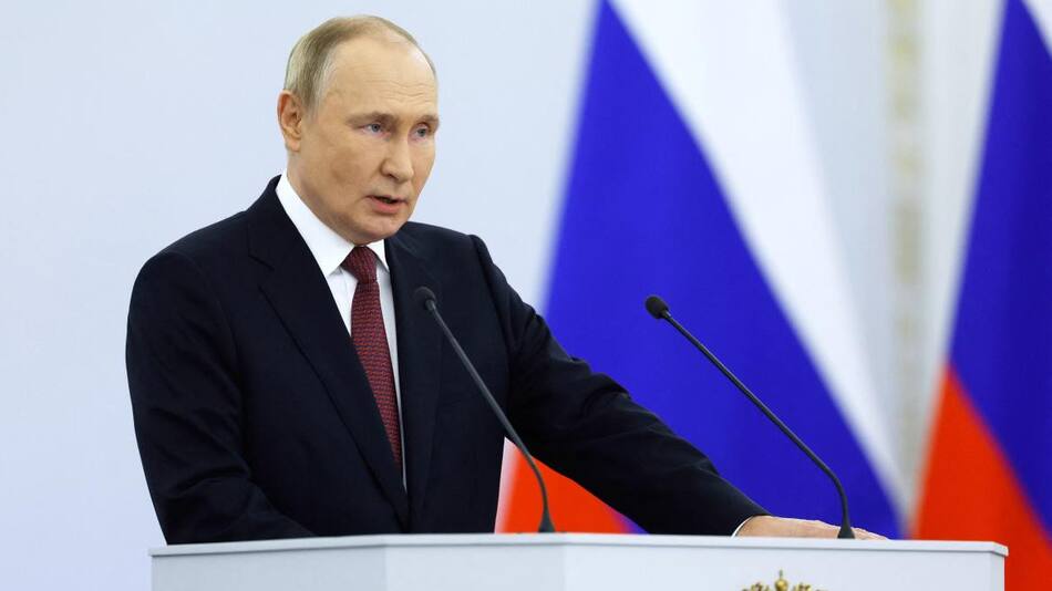 Vladimir Putin en su discurso por la anexión_ Reuters