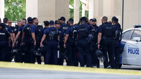Operativo de seguridad en el juicio a Trump. Foto: Reuters.