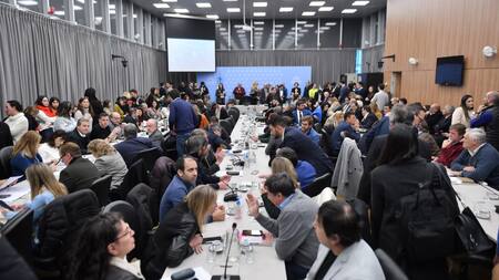 INAS BAIRES, JUNIO 25: Inicio del plenario de comisiones de la Cámara de Diputados que trata el proyecto de ley de Bases. Foto NA