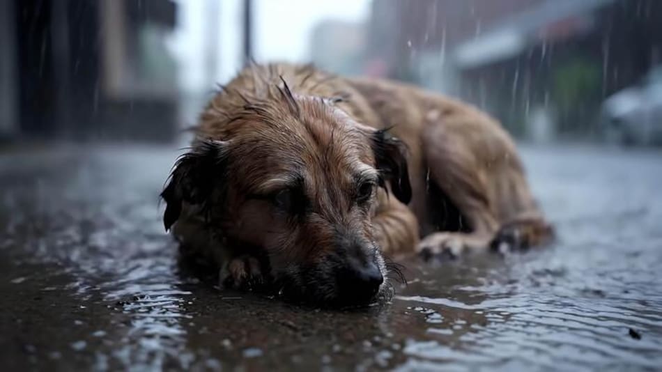 Cómo cuidar a un perro viejito en caso de alerta meteorológica.