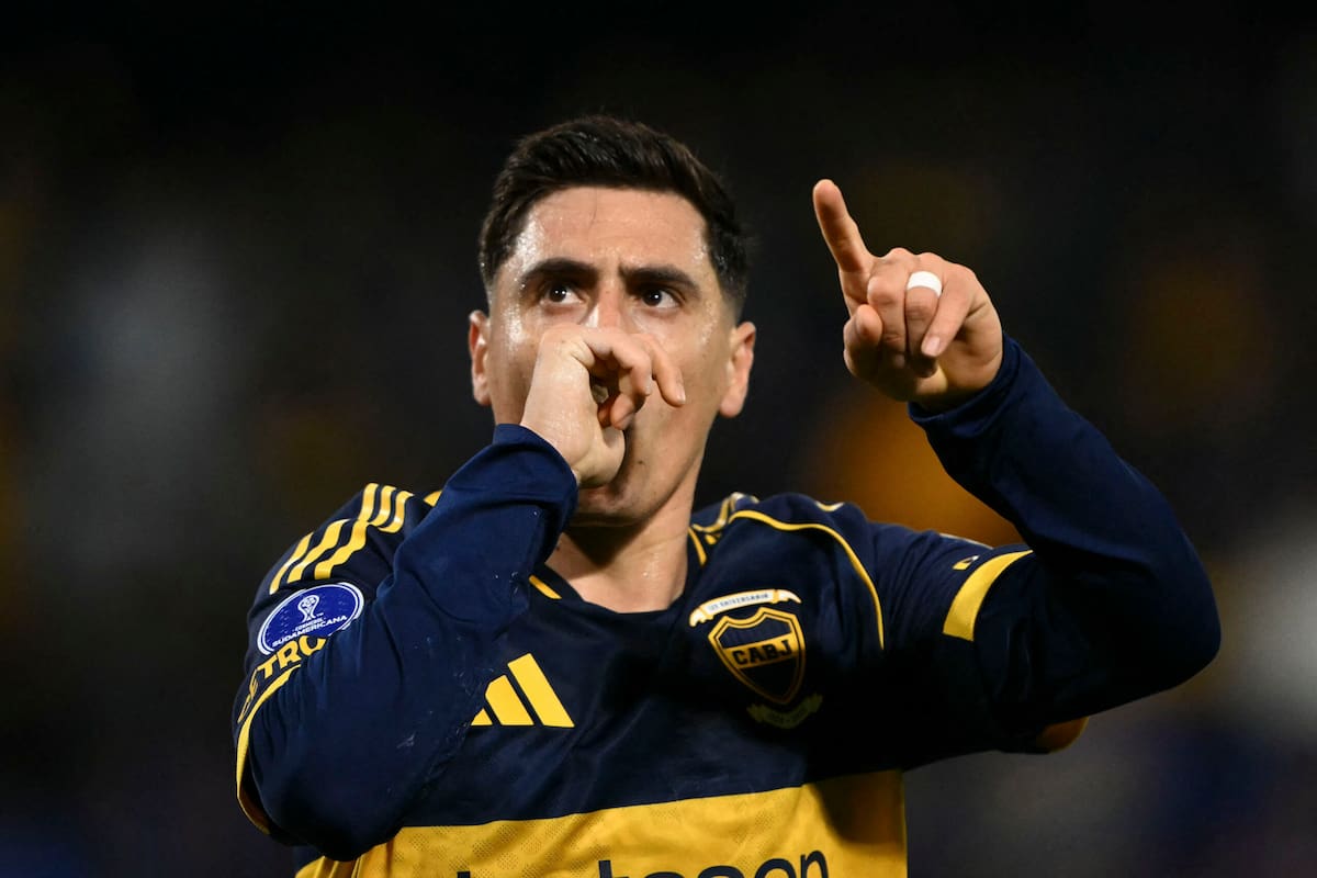 Festejo de Miguel Merentiel en Boca.