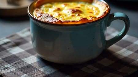 Tortilla de papa en taza.