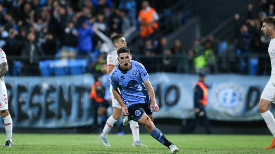 Festejo de Belgrano ante Huracan por la Liga Profesional. Foto: @Belgrano