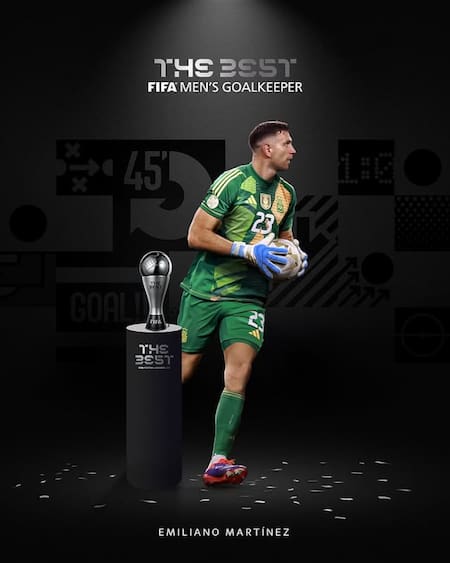 Dibu Martínez ganó el premio The Best 2024. Foto: Instagram @fifaworldcup_