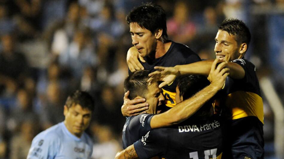 Festejo de Boca contra Temperley (DYN)
