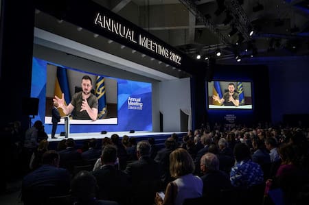 Volodomir Zelenski en Davos. Foto: AFP