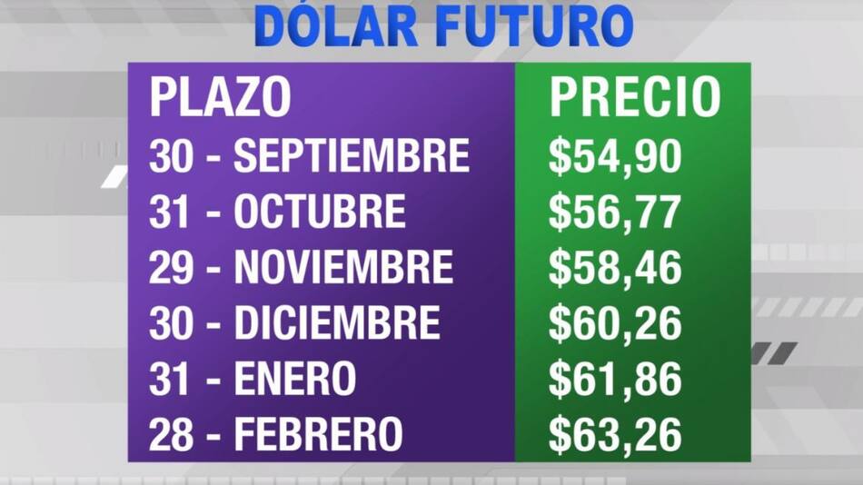 Dólar futuro, cotizaciones septiembre 2019 - febrero 2020, economía argentina, CANAL 26