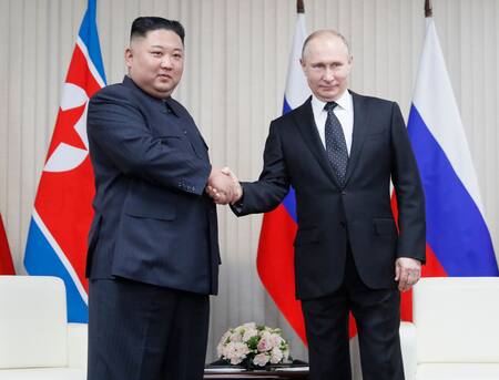 Vladimir Putin y Kim Jong-un. Foto: NA