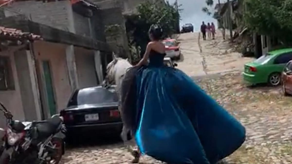 Un caballo se llevó a una quinceañera. Foto: captura de video.