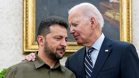 Joe Biden y Volodimir Zelenski. Foto: Reuters
