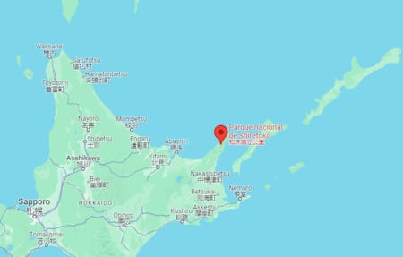 La península japonesa donde se encontraban atrapadas las orcas.