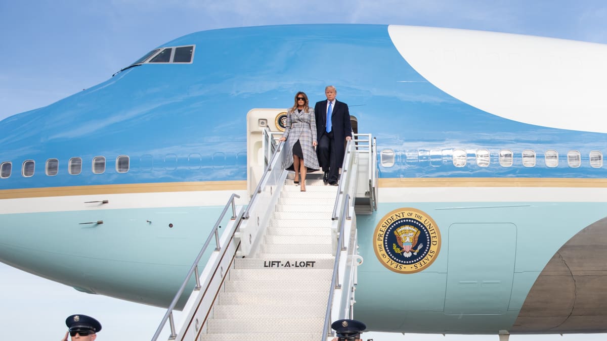 Donald Trump en el Air Force One.