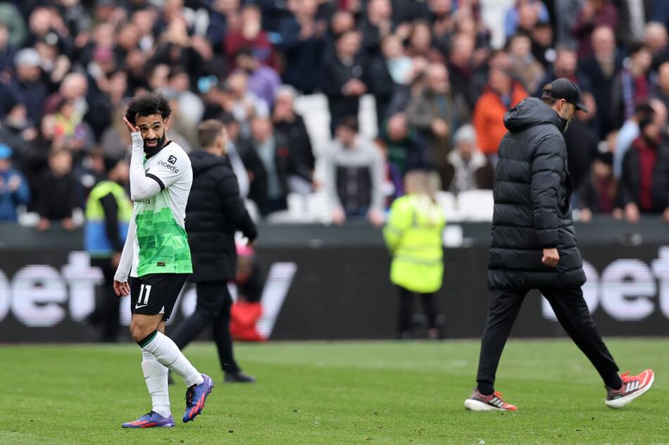 Salah y Klopp, Liverpool. Foto: Reuters