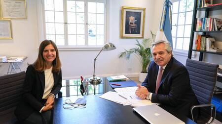 Alberto Fernández, María Fernanda Raverta nueva titular de la ANSES, Olivos, Foto NA