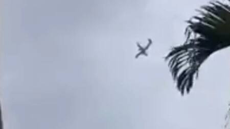 Caída de un avión en San Pablo. Foto: Captura de video.