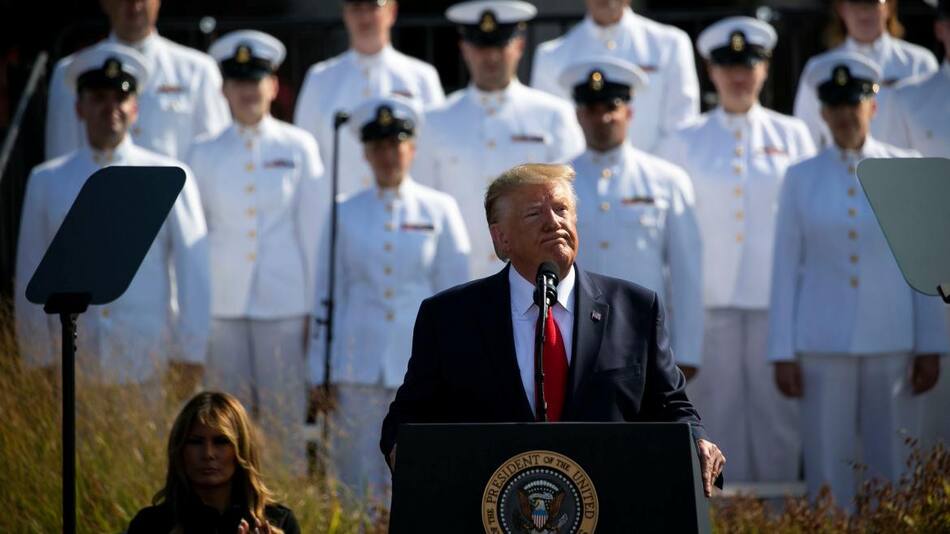Donald Trump en acto por atentado a las Torres Gemelas, REUTERS