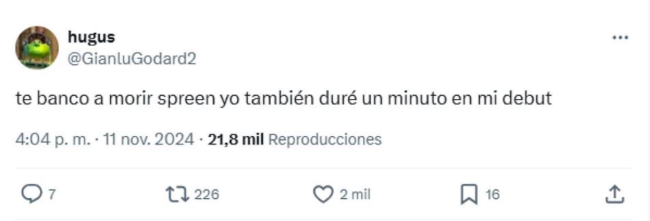 Los mejores memes del partido de Spreen. Foto: captura.