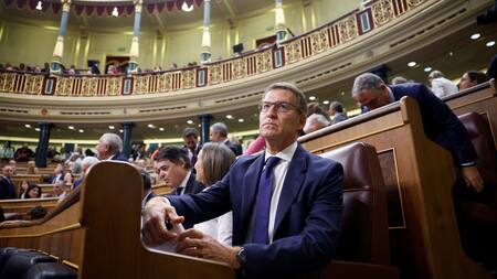 Alberto Núñez Feijóo en la Cámara de Diputados de España. Foto Reuters.