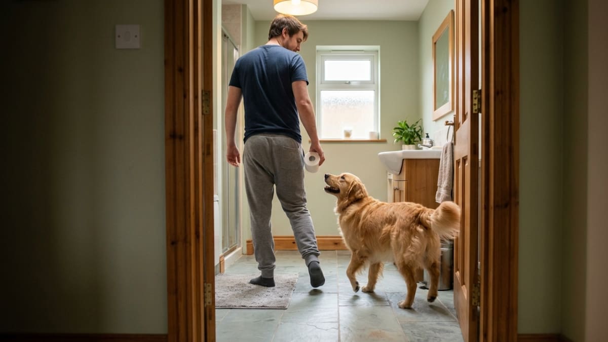 Los veterinarios coinciden: el motivo por el que tu perro te sigue al baño y qué significa realmente.