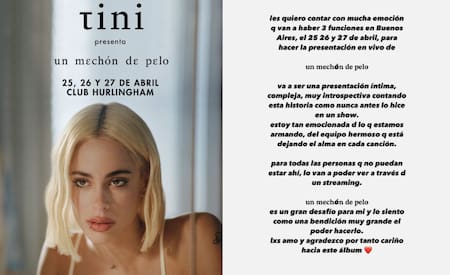 Tini Stoessel anunció los primeros shows de su nuevo album. Foto: X
