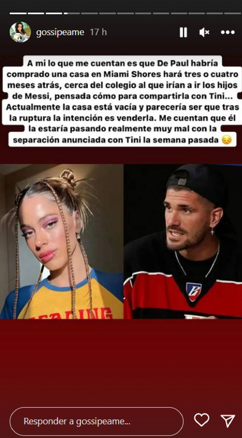 Rodrigo de Paul habría comprado una casa para vivir con Tini Stoessel. Foto: Instagram/gossipeame.