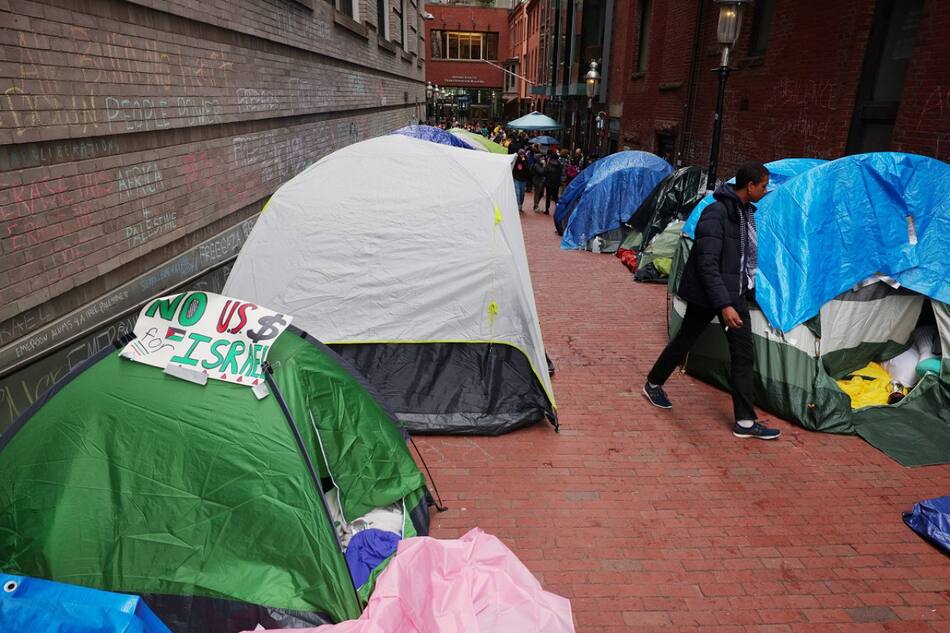 Protestas propalestinas en Boston. Foto: Reuters.
