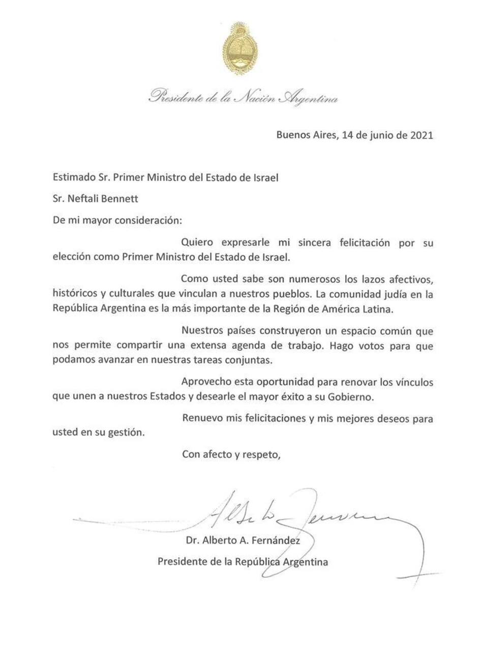 Alberto Fernández y Naftali Bennet