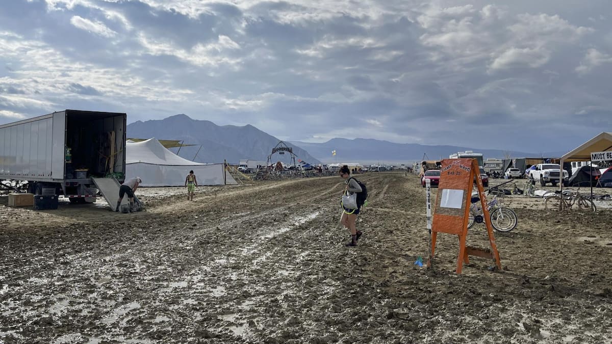 El barro en Black Rock City. Foto: EFE