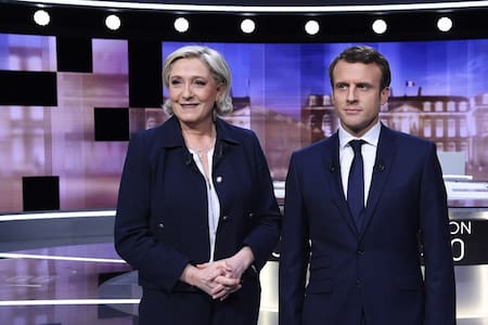 Marine Le Pen y Emmanuel Macron. Foto: Reuters.