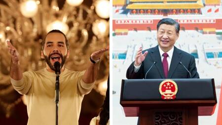 Bukele y Xi. Foto: EFE